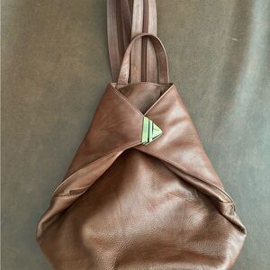 Visconti  brown leather bookbag purse like new